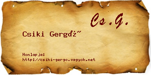 Csiki Gergő névjegykártya